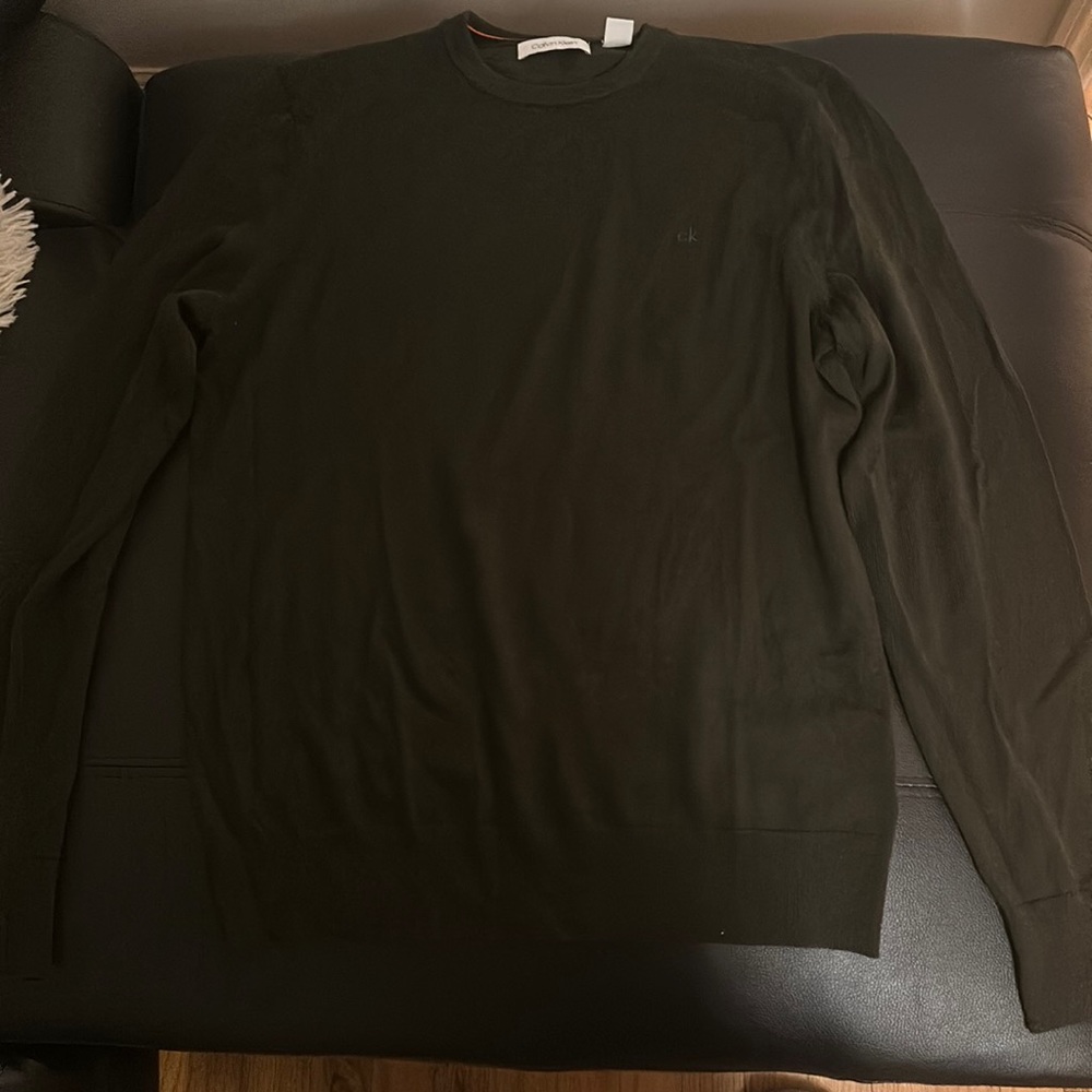 Mens Calvin Klein Dark Green Crew Neck Sweater Size Small